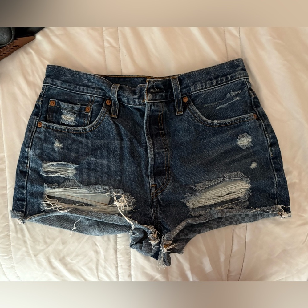 Levi’s 501 Button Fly Cotton High-Rise Denim Shorts